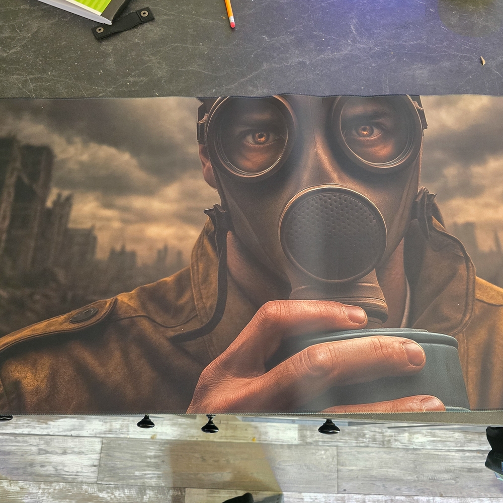 Gas Mask Art Rug - Picture 4 of 4